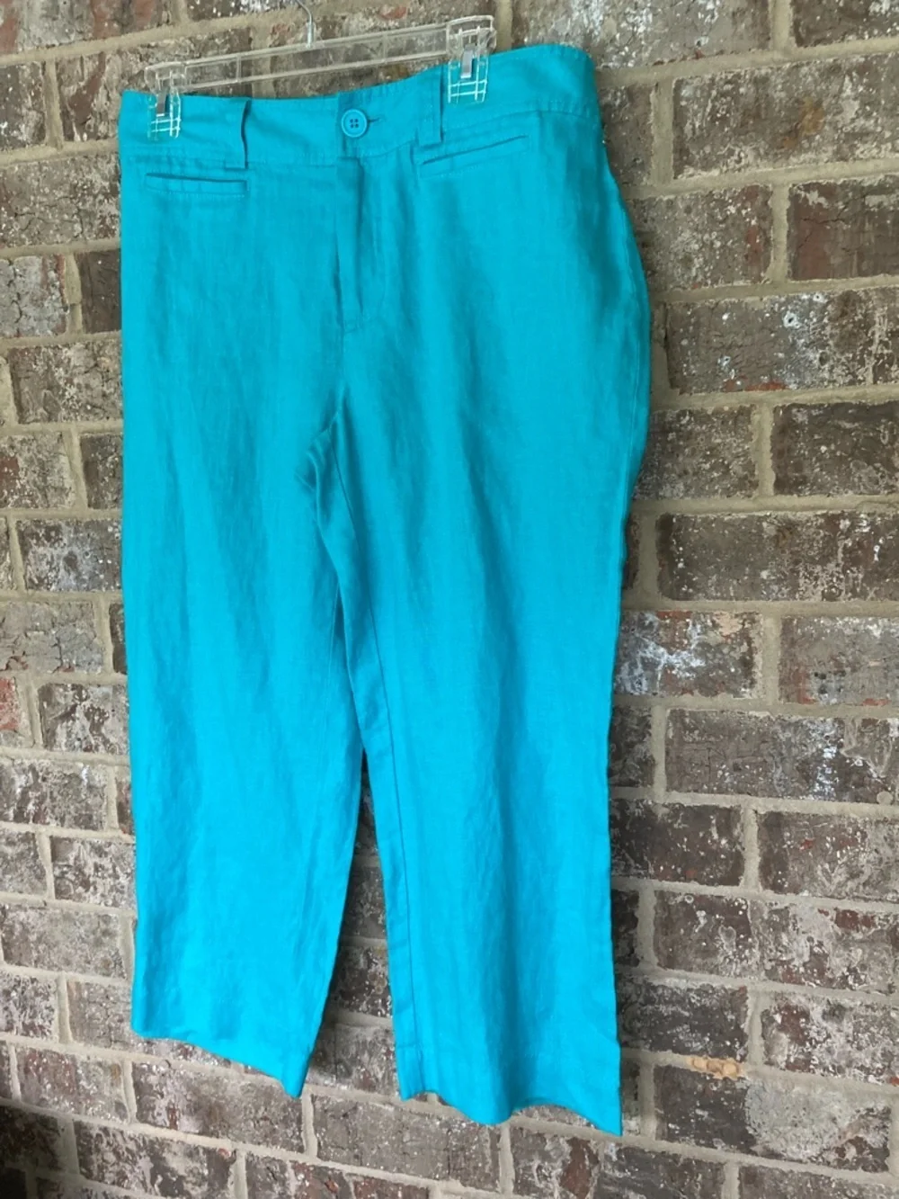 Madison capri linen  pants wide leg zip back Size 10 NWT